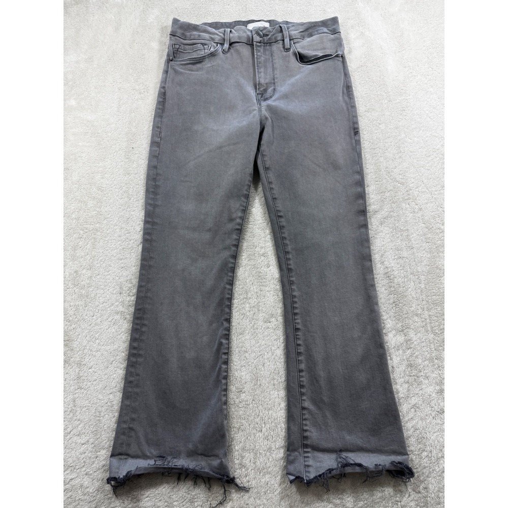 FRAME Womens Le Crop Mini Boot Rawโ Hem Gray Jeans 28 Meas: 28x26